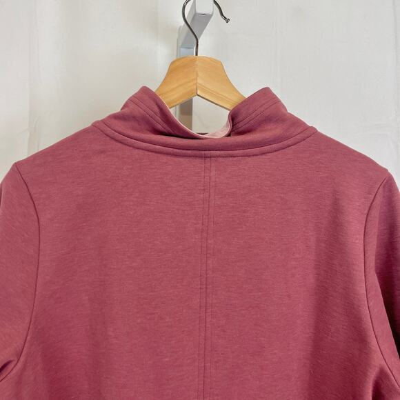 TITLE NINE Warm Up Sweatshirt Dress 1/2 Zip Funnel Neck Tunic Pink Size M - Picture 7 of 11